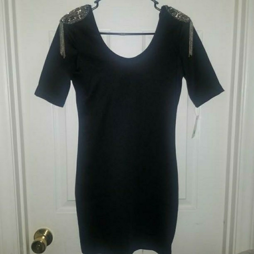 Black Short Sleeve Party Dress